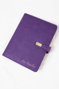 Kişiye Özel Organizer Defter - Termo Deri (336 Sayfa) 15x21 cm - İsme Özel Defter - Çizgili - Mor