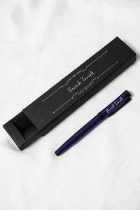 Kişiye Özel İsimli Lacivert Metal Kalem - Hediyelik Tükenmez Kalem - Karton Kutulu