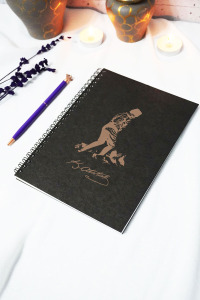 A5 Mustafa Kemal Atatürk Siyah Kraft Kapaklı Çizgisiz Defter - 60 Yaprak (120 SAYFA) - Okul Defteri