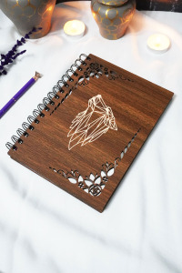 Kurt Ahşap Kapaklı Defter - Çizgisiz Defter - 60 Yaprak (120 SAYFA) - A5 15x21 Cm