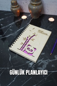 Panda Ahşap Plan Defteri - Tarihsiz Ajanda - Günlük Planlayıcı (PLANLAYICI DEFTER) A5 Defter