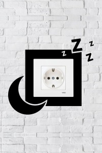Uyku ve Gece Tasarım Priz Çerçevesi (İç Ölçü 8,4x8,4 cm) Dekoratif Priz - Anahtar Çerçevesi