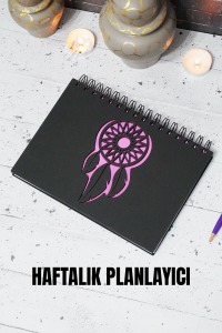Rüya Kapanı Ahşap Plan Defteri - Tarihsiz Ajanda - Haftalık Planlayıcı (AHŞAP RENGİ SİYAH) A5