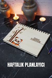 Panda Tasarım Ahşap Plan Defteri - Tarihsiz Ajanda - Haftalık Planlayıcı (SÜRESİZ PLANLAYICI) A5