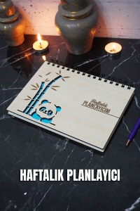 Panda Tasarım Ahşap Plan Defteri - Tarihsiz Ajanda - Haftalık Planlayıcı (SÜRESİZ PLANLAYICI) A5