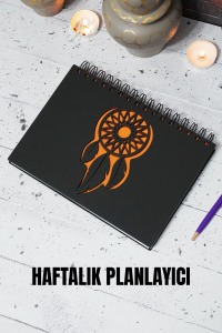 Rüya Kapanı Siyah Ahşap Plan Defteri - Süresiz Ajanda - Haftalık Planlayıcı - A5