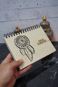 Rüya Kapanı Ahşap Plan Defteri - Süresiz Ajanda - Haftalık Planlayıcı (PLANLAYICI DEFTER) A5