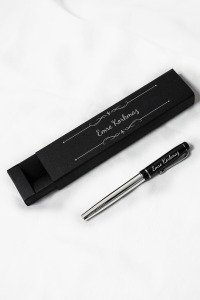 Kişiye Özel İsimli Metal Parlak Gümüş Roller Kalem - Hediyelik Kalem - Karton Kutulu