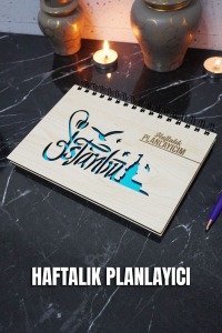 İstanbul Ahşap Plan Defteri - Tarihsiz Ajanda - Haftalık Planlayıcı (SÜRESİZ PLANLAMA DEFTERİ) A5