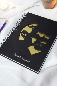 Kişiye Özel Mustafa Kemal Atatürk Desenli Ahşap Kapaklı Defter - Ajanda - İsme Özel - A5 60 Yaprak (120 SAYFA) Hediyelik