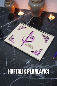 Elif Vav Tasarım Ahşap Plan Defteri - Tarihsiz Ajanda - Haftalık Planlayıcı (SÜRESİZ PLANLAYICI) A5
