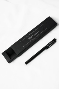 Kişiye Özel İsimli Siyah Metal Roller Kalem - Hediyelik Kalem - Karton Kutulu