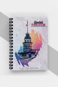 Kız Kulesi Tasarım Günlük Planlayıcı - 90 Sayfa - Tarihsiz Ajanda (A5) Istanbul - Planlama Defteri