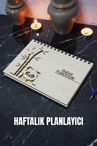 Panda Tasarım Ahşap Plan Defteri - Tarihsiz Ajanda - Haftalık Planlayıcı (SÜRESİZ PLANLAYICI) A5