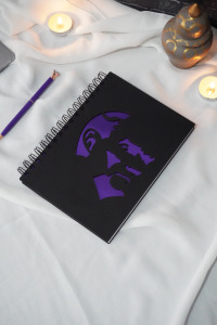 Mustafa Kemal Atatürk Siyah Ahşap Kapaklı Defter - Günlük - Çizgisiz Defter - A5 Notebook