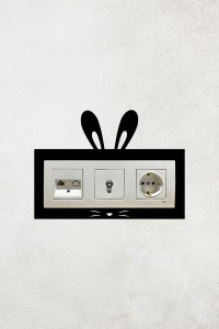 Tavşan Tasarım 3lü Priz Çerçevesi (İÇ ÖLÇÜ 22,75X8,4 CM) Üçlü Dekoratif Çerçeve