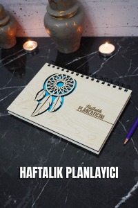 Rüya Kapanı Ahşap Plan Defteri - Tarihsiz Ajanda - Haftalık Planlayıcı (PLANLAYICI DEFTER) A5