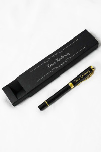 Kişiye Özel İsimli Gold Metal Roller Kalem - Hediyelik Roller İmza Kalemi - Karton Kutulu