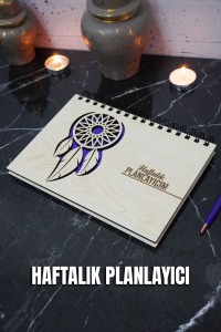 Rüya Kapanı Ahşap Plan Defteri - Tarihsiz Ajanda - Haftalık Planlayıcı (PLANLAYICI DEFTER) A5