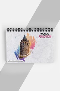 Galata Kulesi (İSTANBUL) Tasarım Haftalık Planlayıcı - Süresiz Ajanda (A5) Tarihsiz Planlama Defteri