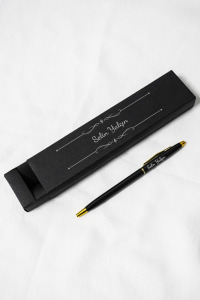 Kişiye Özel İsimli Gold Metal Hediyelik Tükenmez Kalem - Karton Kutulu - İnce (Zarif)