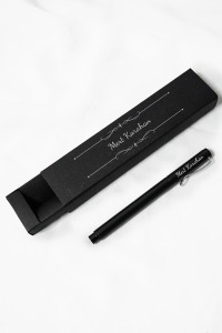 Kişiye Özel İsimli Siyah Metal Roller Kalem - Hediyelik Kalem - Karton Kutulu