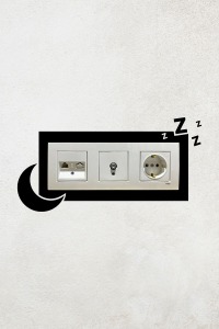 Uyku ve Gece Tasarım 3lü Priz Çerçevesi (İÇ ÖLÇÜ 22,75X8,4 CM) Üçlü Dekoratif Çerçeve