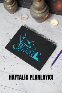 İstanbul Ahşap Plan Defteri - Ajanda - Haftalık Planlayıcı (AHŞAP RENGİ SİYAH) A5