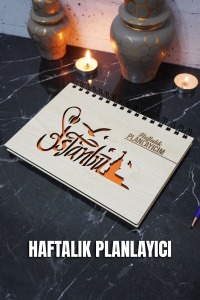 İstanbul Ahşap Plan Defteri - Tarihsiz Ajanda - Haftalık Planlayıcı (SÜRESİZ PLANLAMA DEFTERİ) A5