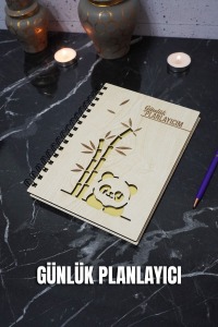 Panda Ahşap Plan Defteri - Tarihsiz Ajanda - Günlük Planlayıcı (DERS PLANLAMA DEFTERİ) A5