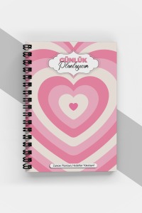 Pembe Kalp Desen Günlük Planlayıcı - 90 Sayfa - Tarihsiz Ajanda (A5) Planlama Defteri